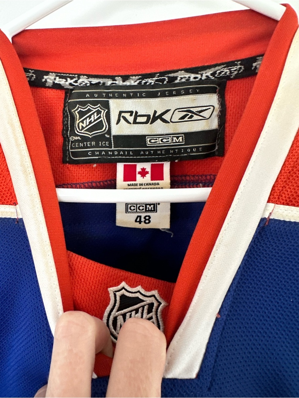 Edmonton Oilers Reebok Blue and Orange Eberle #14 Hockey Jersey - Picture 6 of 14